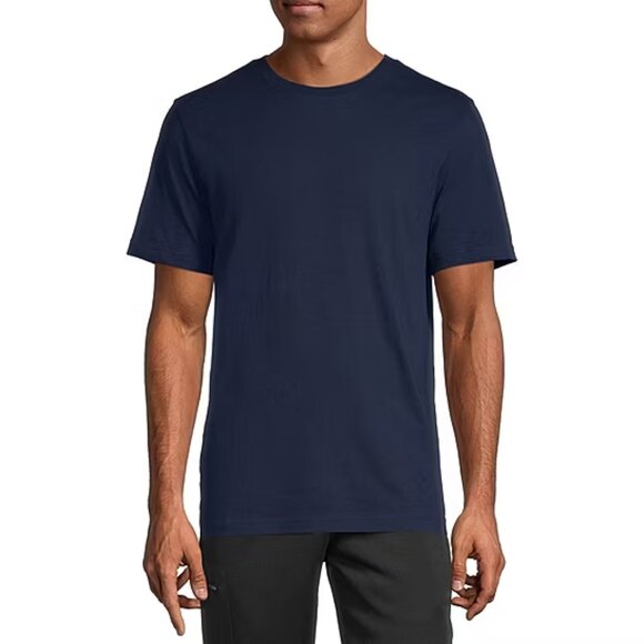 NWT Xersion Xtreme Cotton Mens Crew Neck Short Sleeve T-Shirt, Signature Navy - Picture 1 of 7
